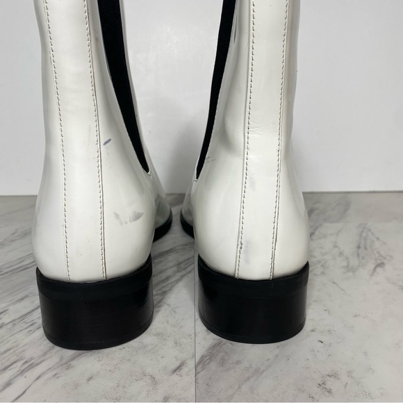 Jeffery Campbell Emrys White Leather Chelsea Bootie 8 - Picture 4 of 16